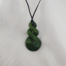 Load image into Gallery viewer, Double Twist Greenstone Pounamu Stirling Silver Earring &amp; Pendant Set

