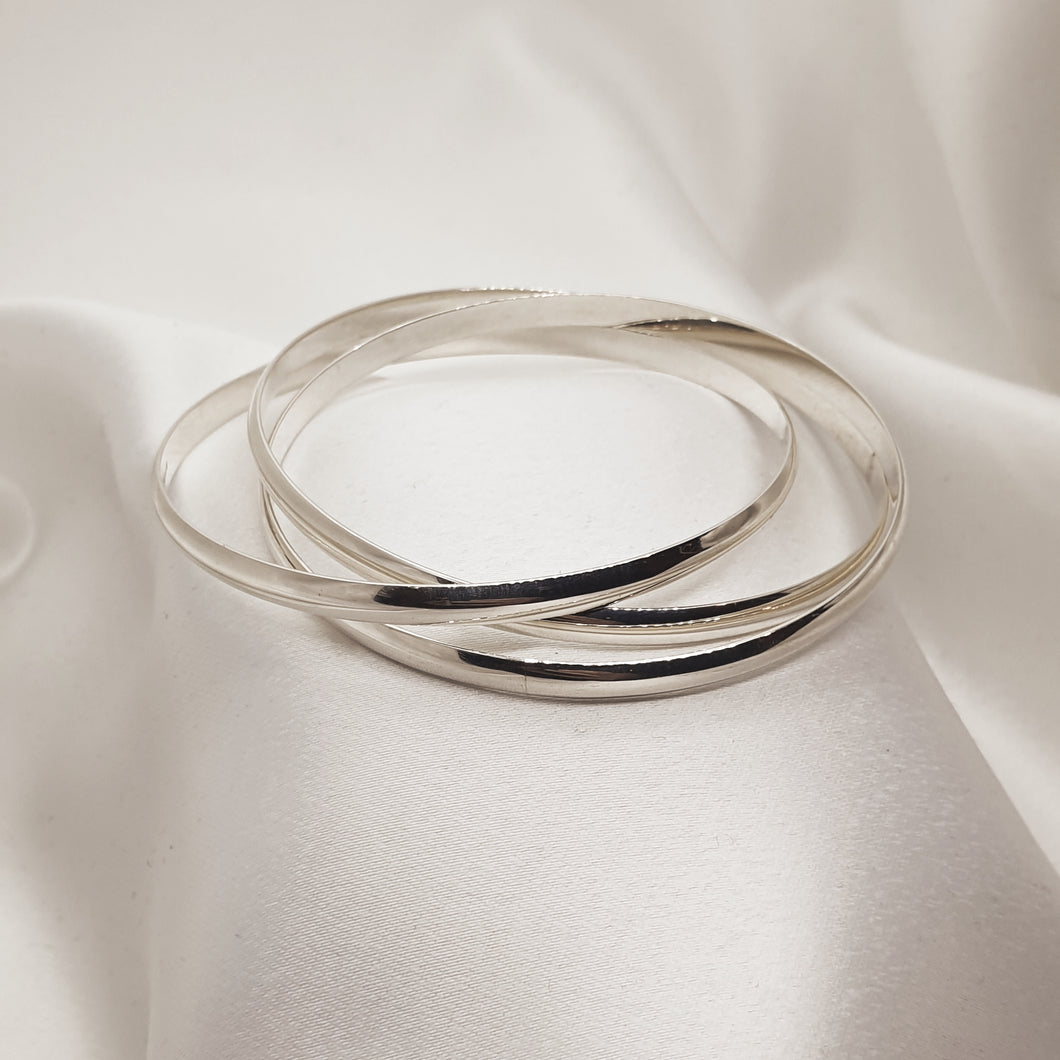 Bianca Stirling Silver Russian Golf Bangles