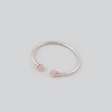 Load image into Gallery viewer, Chloe Stirling Silver Open Bangle - Rose Quartz
