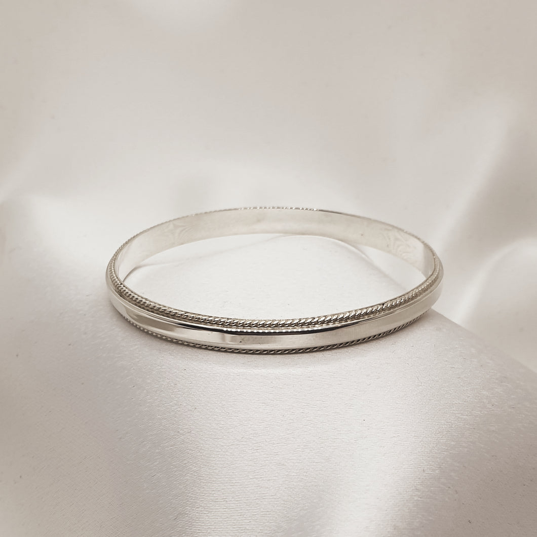 Amelia Stirling Silver 6mm Corded Bangle